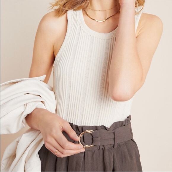Anthropologie Robin Ribbed Tank Top - Size MP - Picture 1 of 12